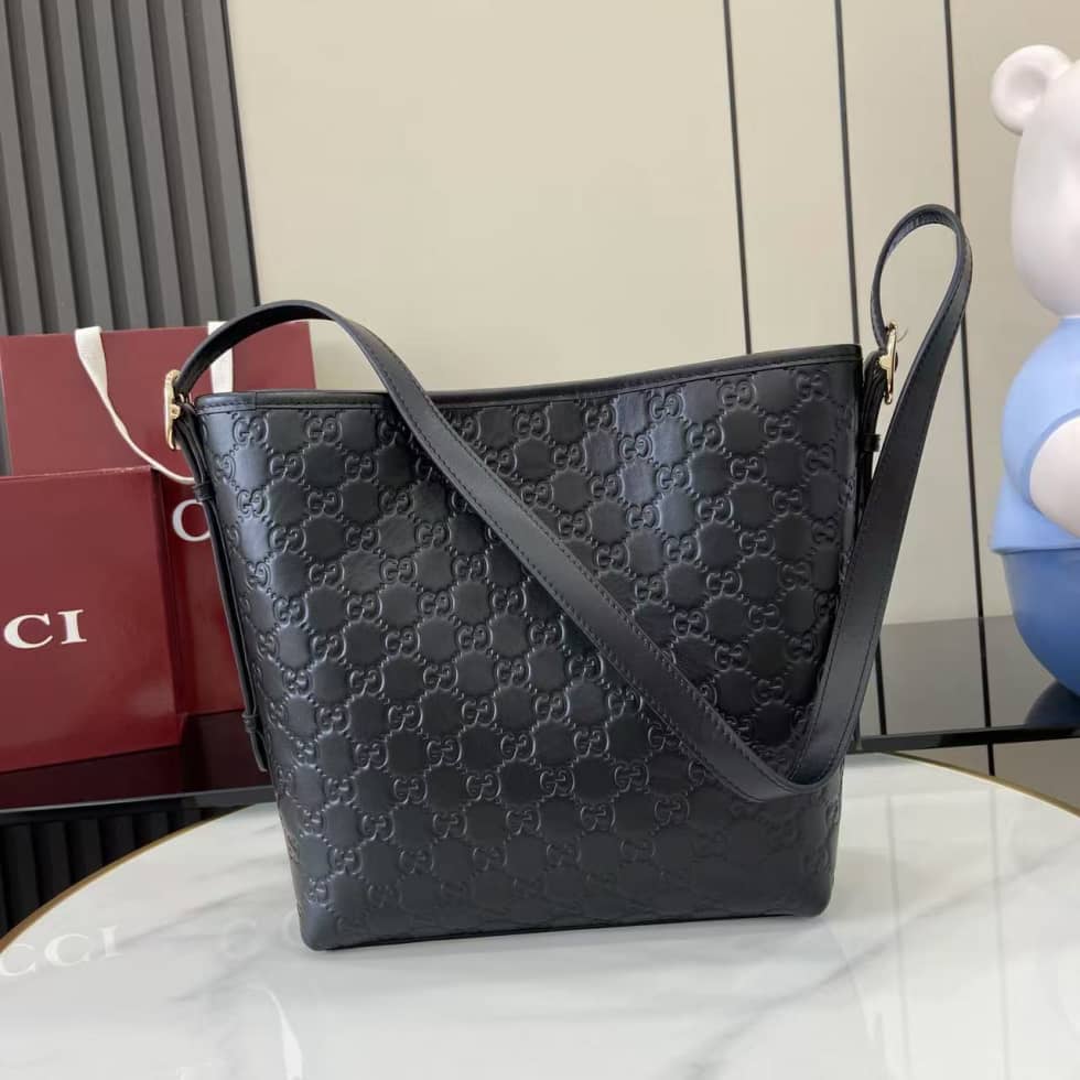 Gucci GG Emblem Small Black Shoulder Bag 848881_2_159159 Gucci GG Emblem Small Black Shoulder Bag 848881