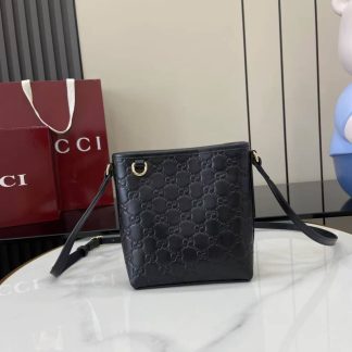 Gucci GG Emblem Black Nano Bucket Bag 847090