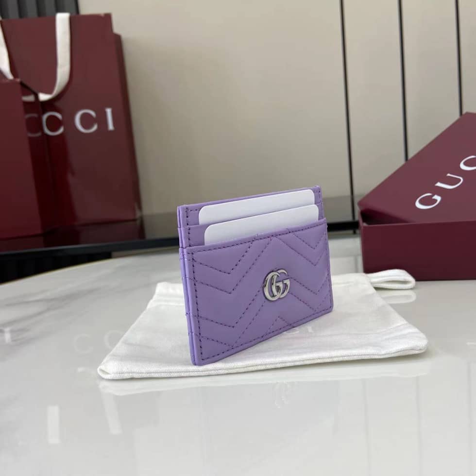 Gucci GG Marmont Purple Card Case 443127_2_159229 Gucci GG Marmont Purple Card Case 443127