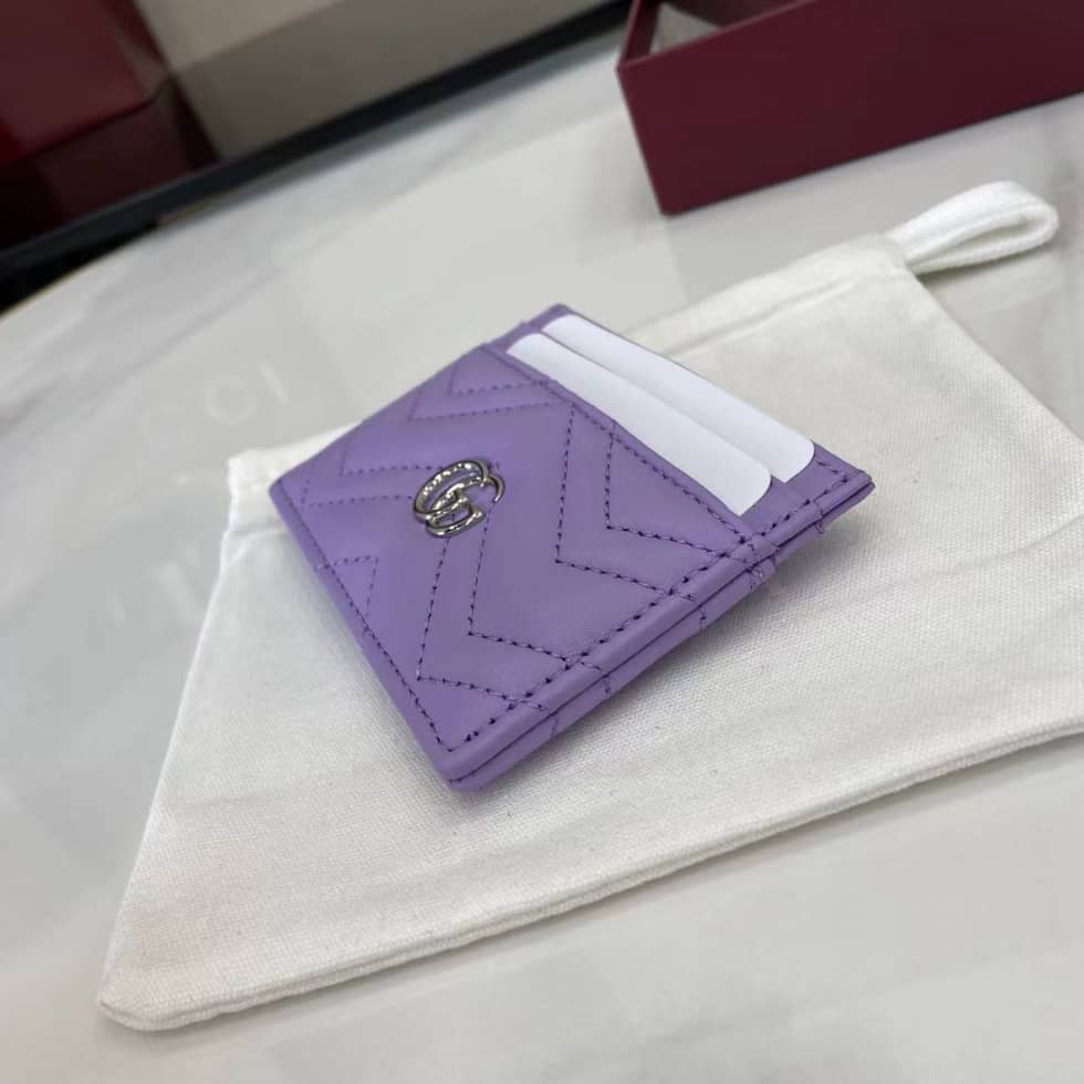 Gucci GG Marmont Purple Card Case 443127_6_159229 Gucci GG Marmont Purple Card Case 443127
