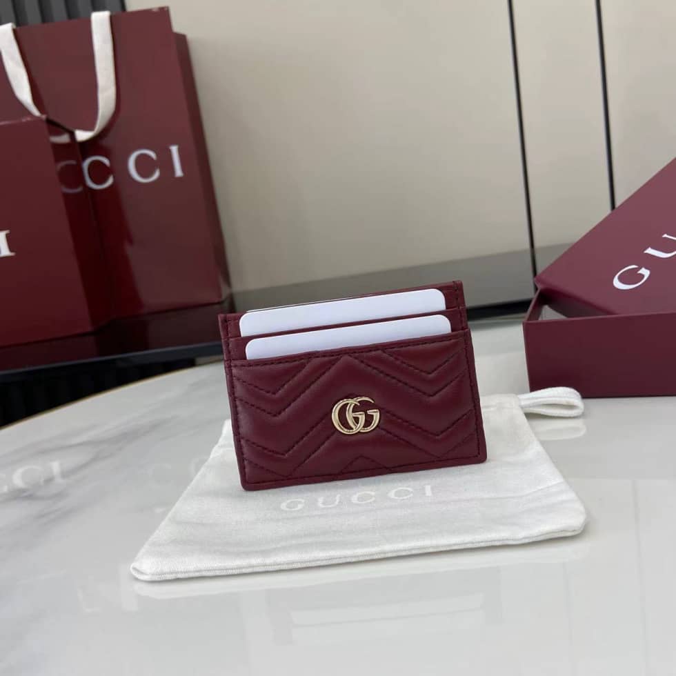 Gucci GG Marmont Red Card Case 443127_10_159249 Gucci GG Marmont Red Card Case 443127