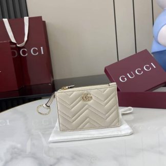 Gucci GG Marmont Zip White Key Pouch 837747