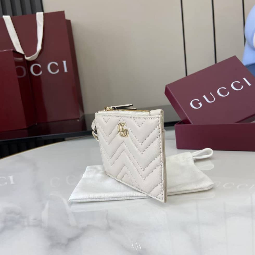 Gucci GG Marmont Zip White Key Pouch 837747_2_159269 Gucci GG Marmont Zip White Key Pouch 837747