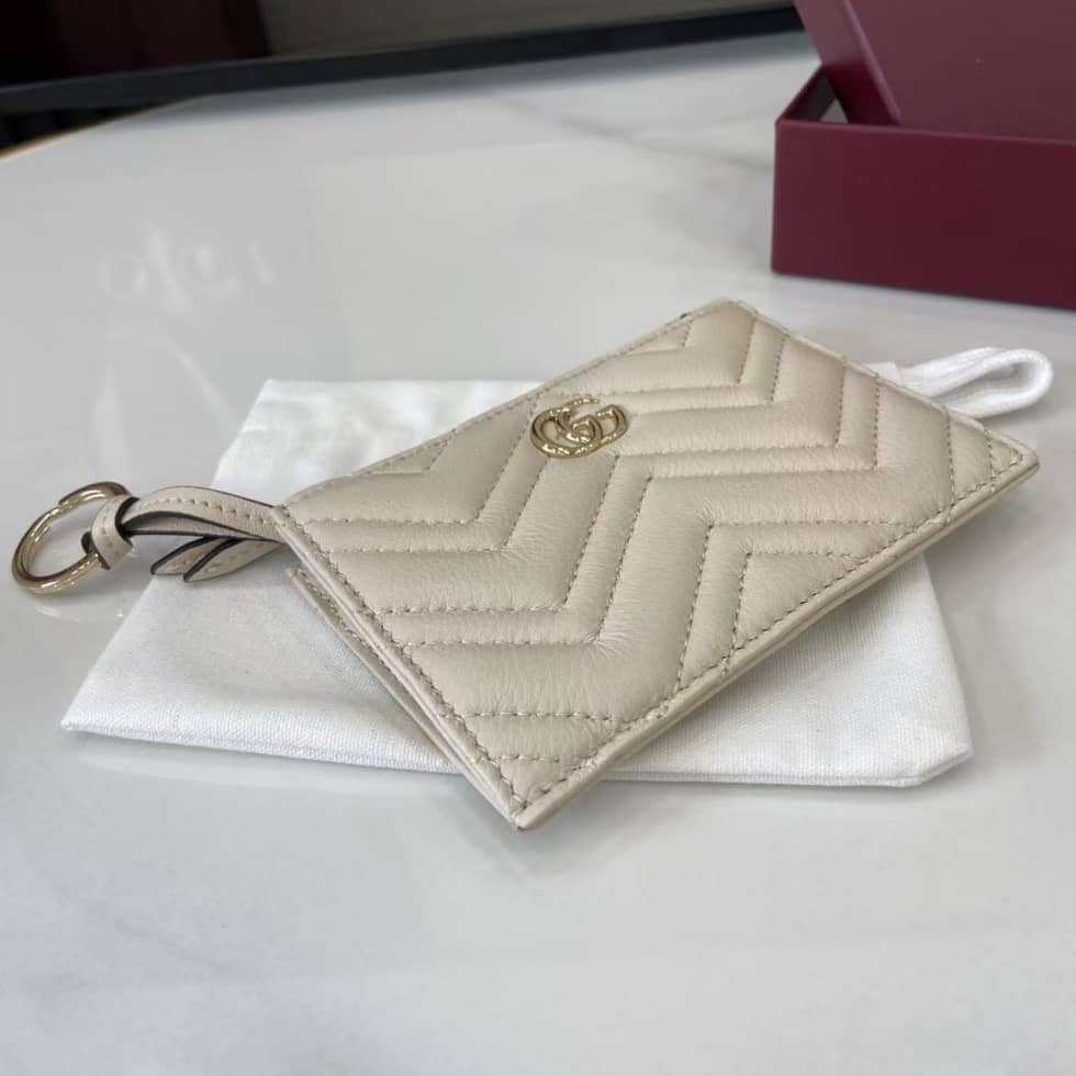 Gucci GG Marmont Zip White Key Pouch 837747_4_159269 Gucci GG Marmont Zip White Key Pouch 837747