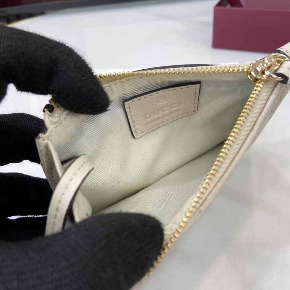 Gucci GG Marmont Zip White Key Pouch 837747_6_159269 Gucci GG Marmont Zip White Key Pouch 837747