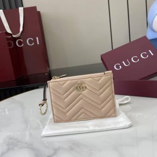 Gucci GG Marmont Zip Pink Key Pouch 837747