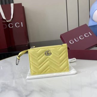 Gucci GG Marmont Zip Yellow Key Pouch 837747