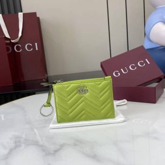 Gucci GG Marmont Zip Green Key Pouch 837747
