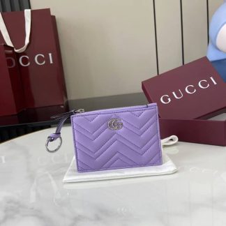 Gucci GG Marmont Zip Purple Key Pouch 837747