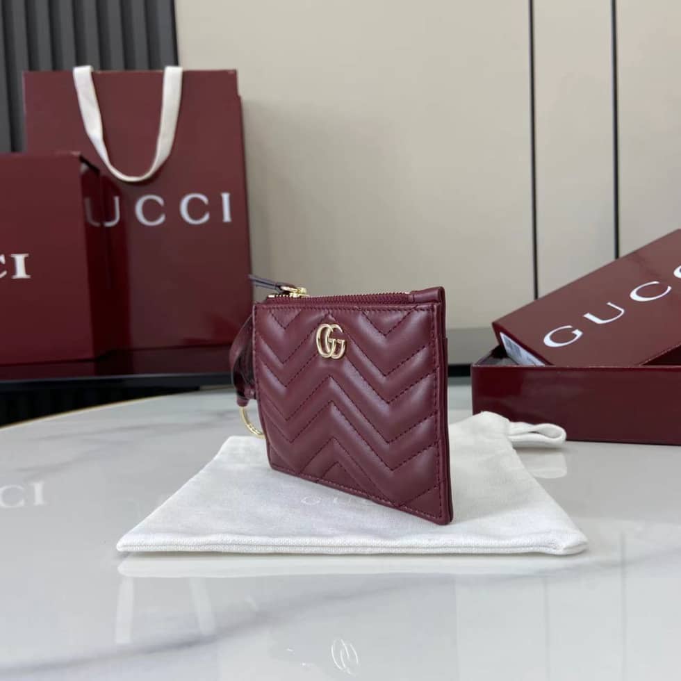Gucci GG Marmont Zip Red Key Pouch 837747_2_159329 Gucci GG Marmont Zip Red Key Pouch 837747