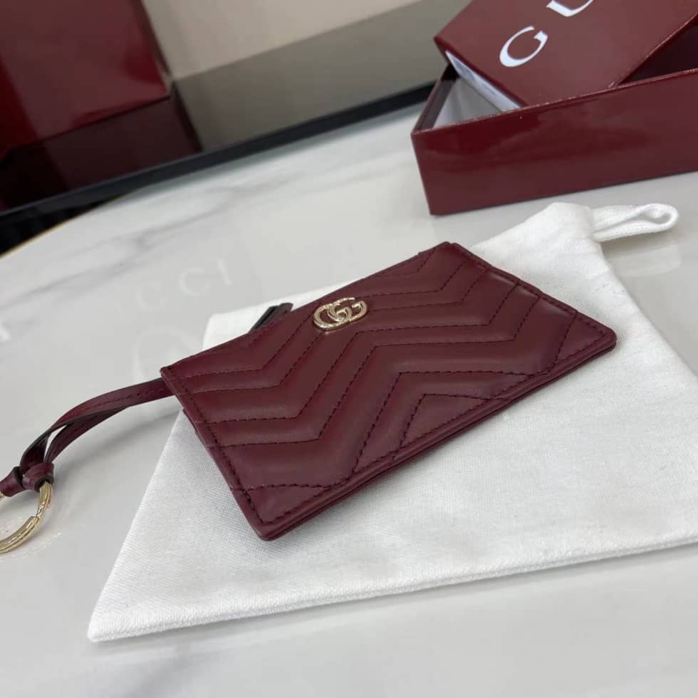 Gucci GG Marmont Zip Red Key Pouch 837747_3_159329 Gucci GG Marmont Zip Red Key Pouch 837747