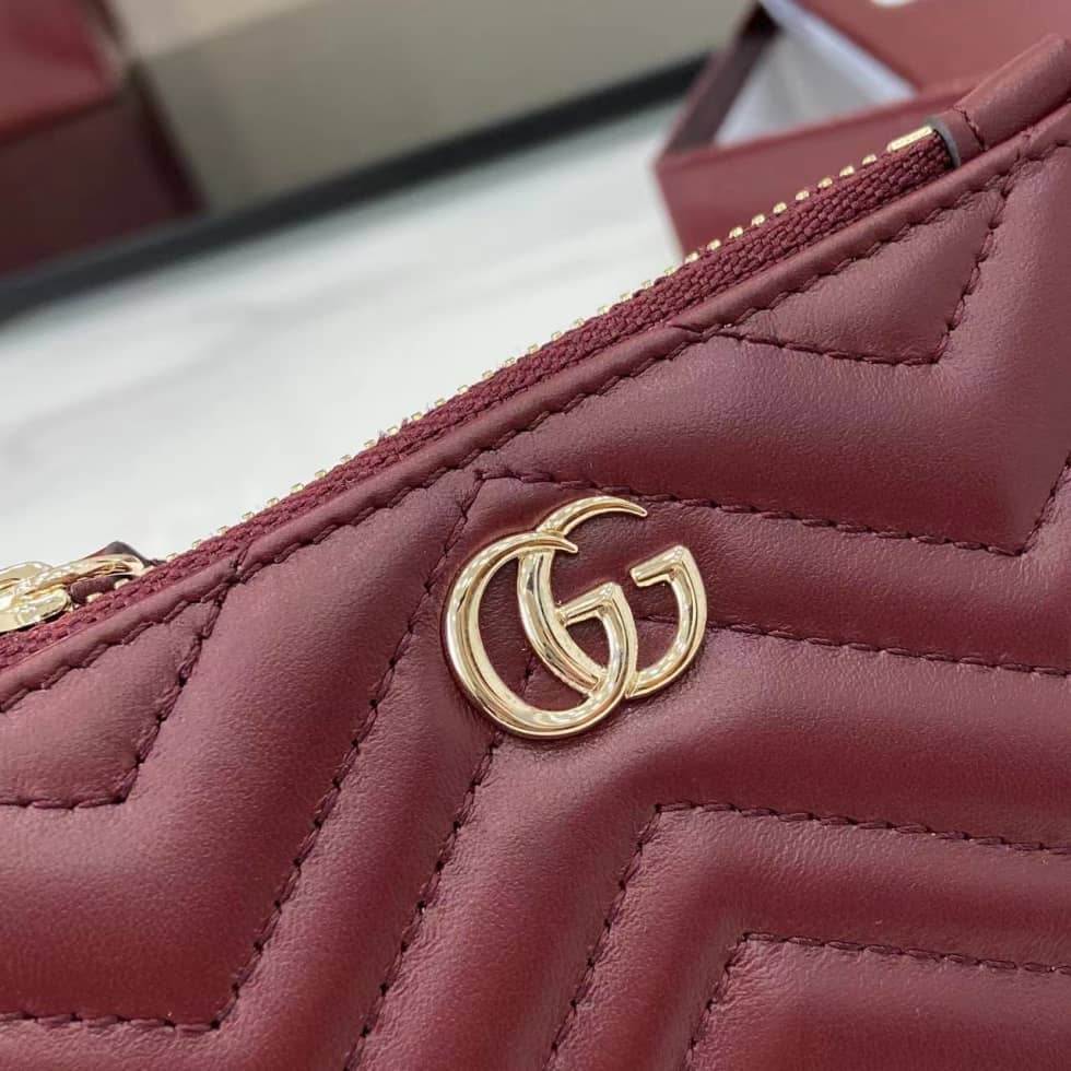 Gucci GG Marmont Zip Red Key Pouch 837747_4_159329 Gucci GG Marmont Zip Red Key Pouch 837747