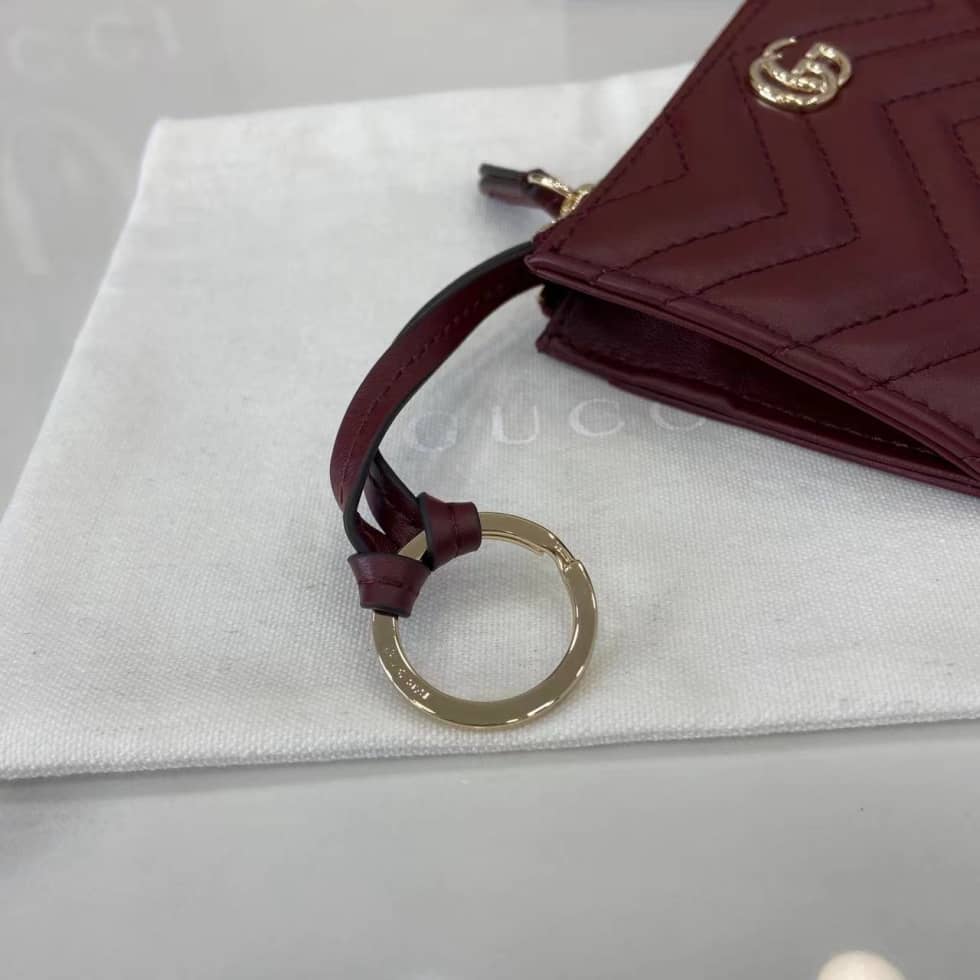 Gucci GG Marmont Zip Red Key Pouch 837747_5_159329 Gucci GG Marmont Zip Red Key Pouch 837747
