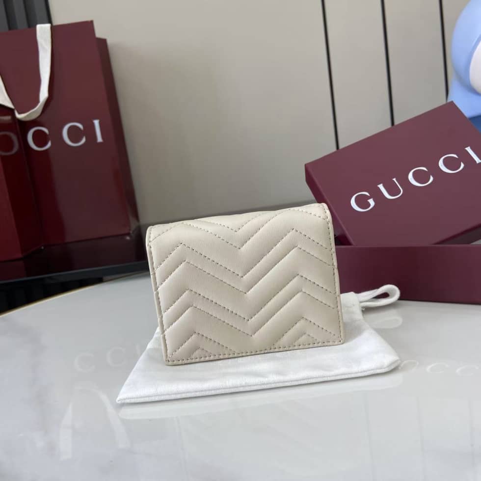 Gucci GG Marmont White Bi-fold Wallet 466492_1_159359 Gucci GG Marmont White Bi-fold Wallet 466492