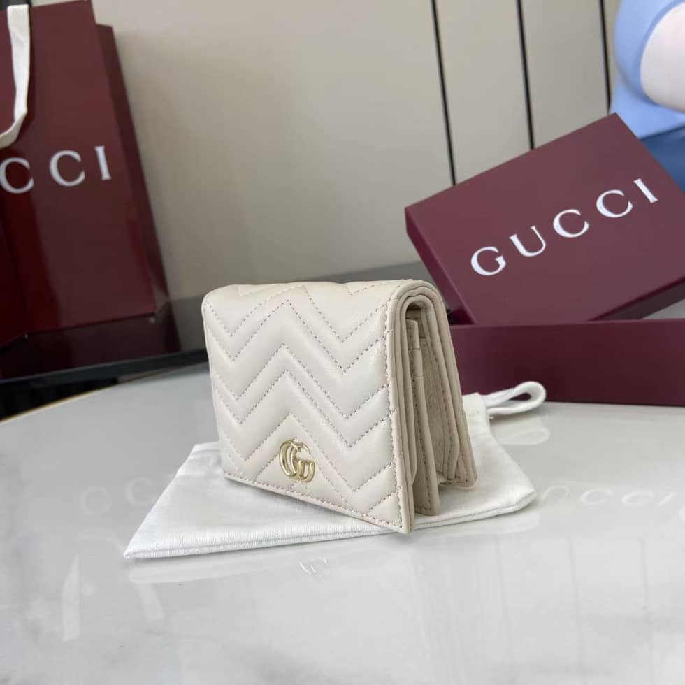 Gucci GG Marmont White Bi-fold Wallet 466492_2_159359 Gucci GG Marmont White Bi-fold Wallet 466492
