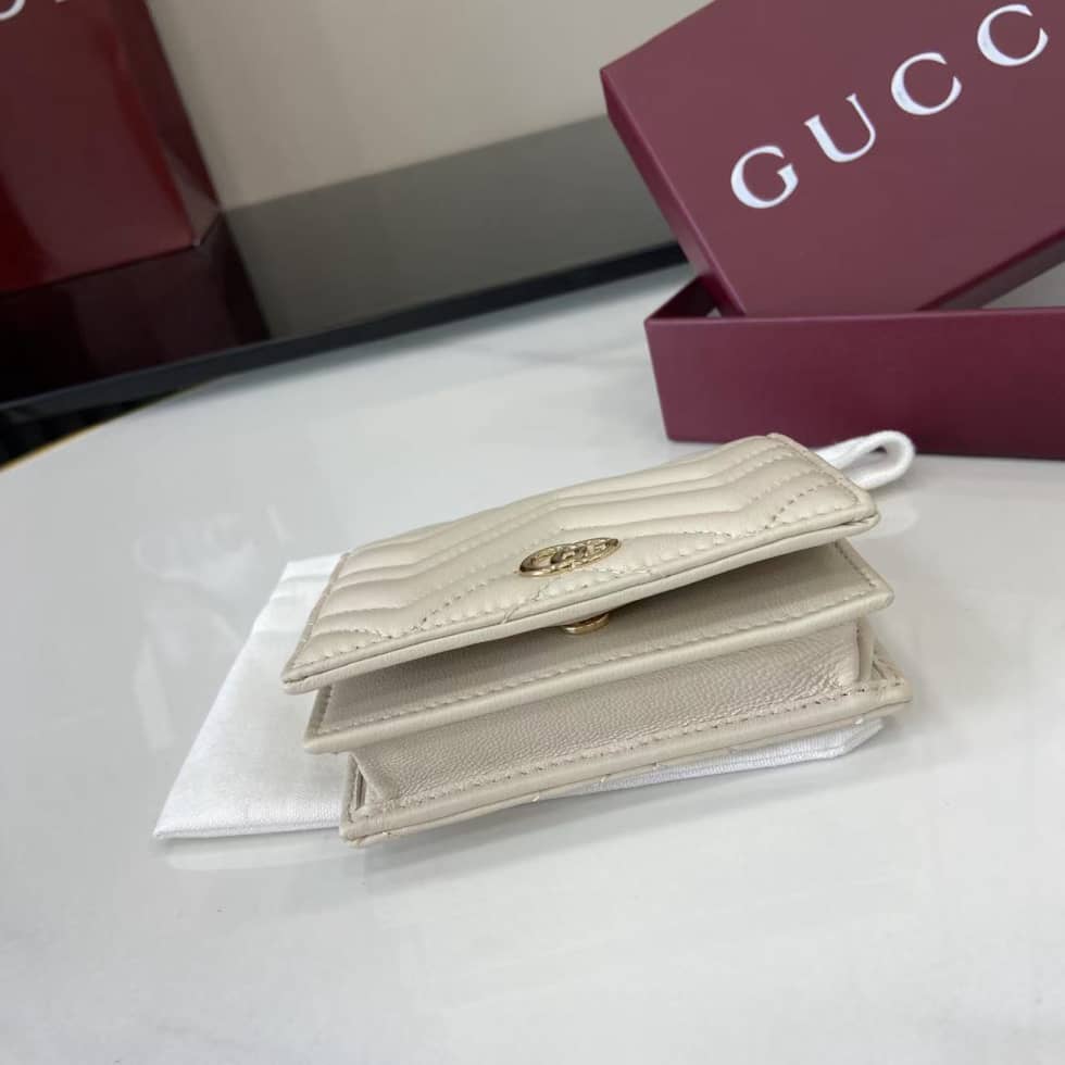 Gucci GG Marmont White Bi-fold Wallet 466492_3_159359 Gucci GG Marmont White Bi-fold Wallet 466492