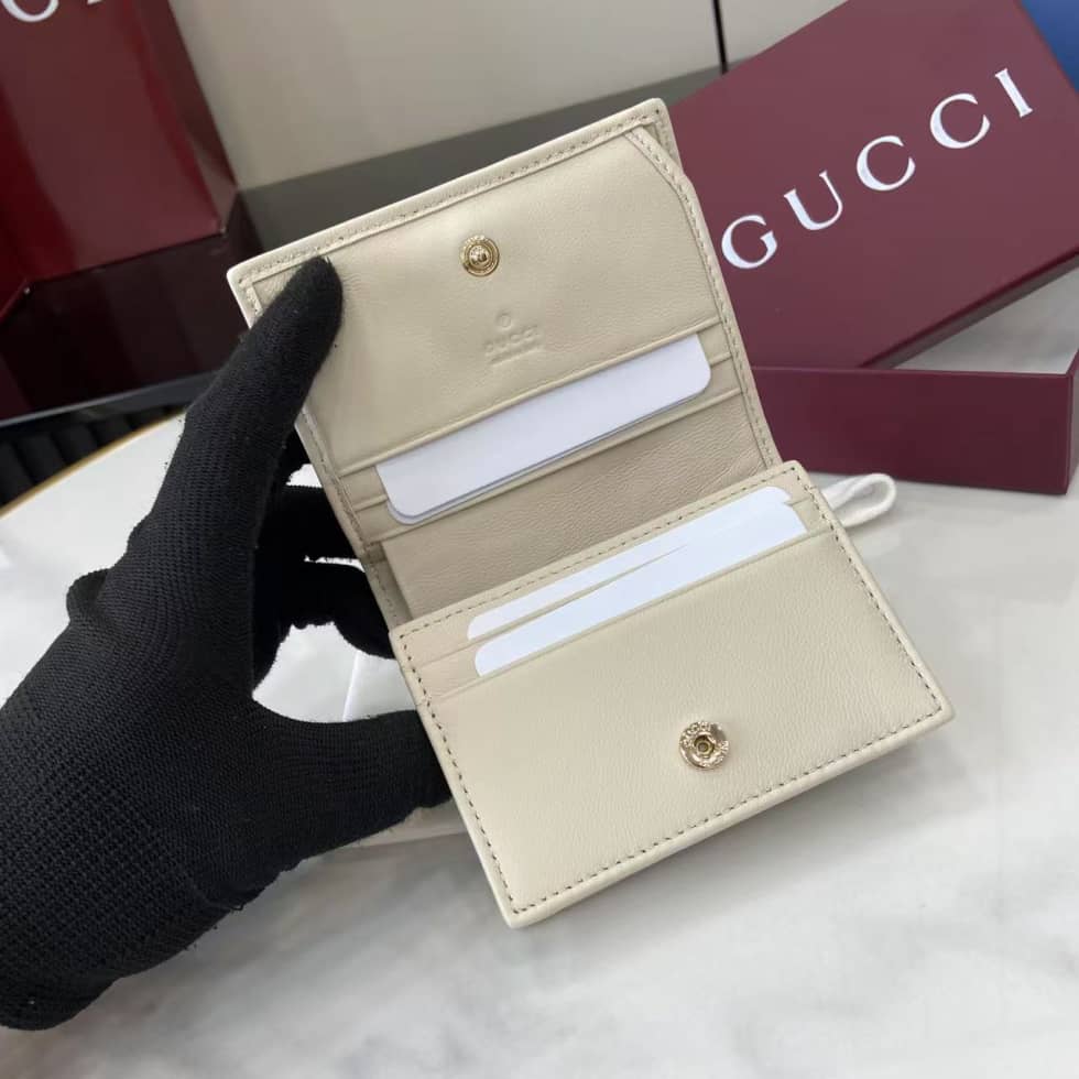 Gucci GG Marmont White Bi-fold Wallet 466492_6_159359 Gucci GG Marmont White Bi-fold Wallet 466492