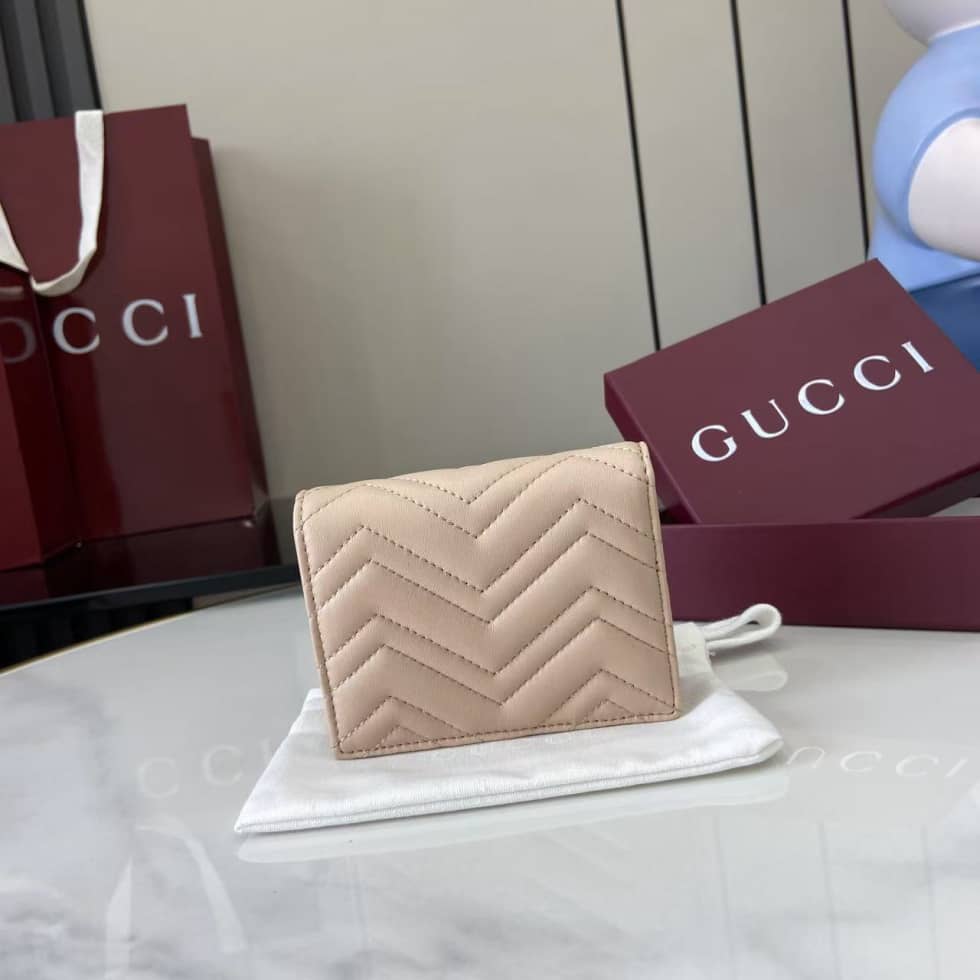 Gucci GG Marmont Pink Bi-fold Wallet 466492_1_159369 Gucci GG Marmont Pink Bi-fold Wallet 466492