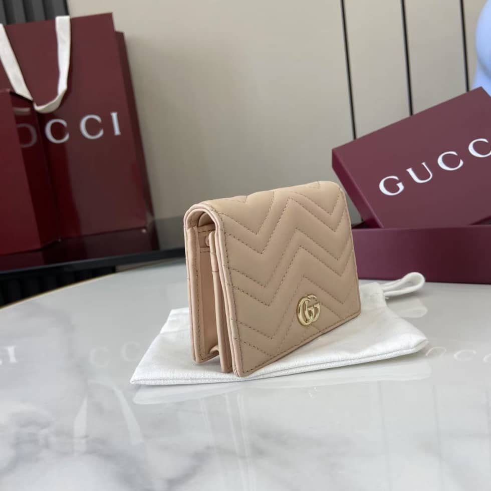 Gucci GG Marmont Pink Bi-fold Wallet 466492_3_159369 Gucci GG Marmont Pink Bi-fold Wallet 466492