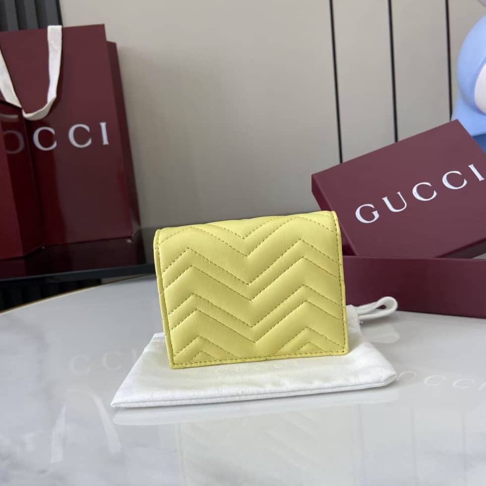 Gucci GG Marmont Yellow Bi-fold Wallet 466492_1_159379 Gucci GG Marmont Yellow Bi-fold Wallet 466492