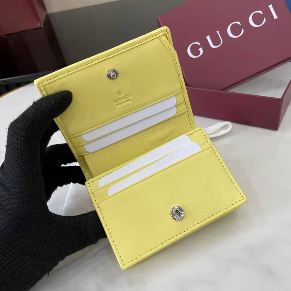 Gucci GG Marmont Yellow Bi-fold Wallet 466492_6_159379 Gucci GG Marmont Yellow Bi-fold Wallet 466492