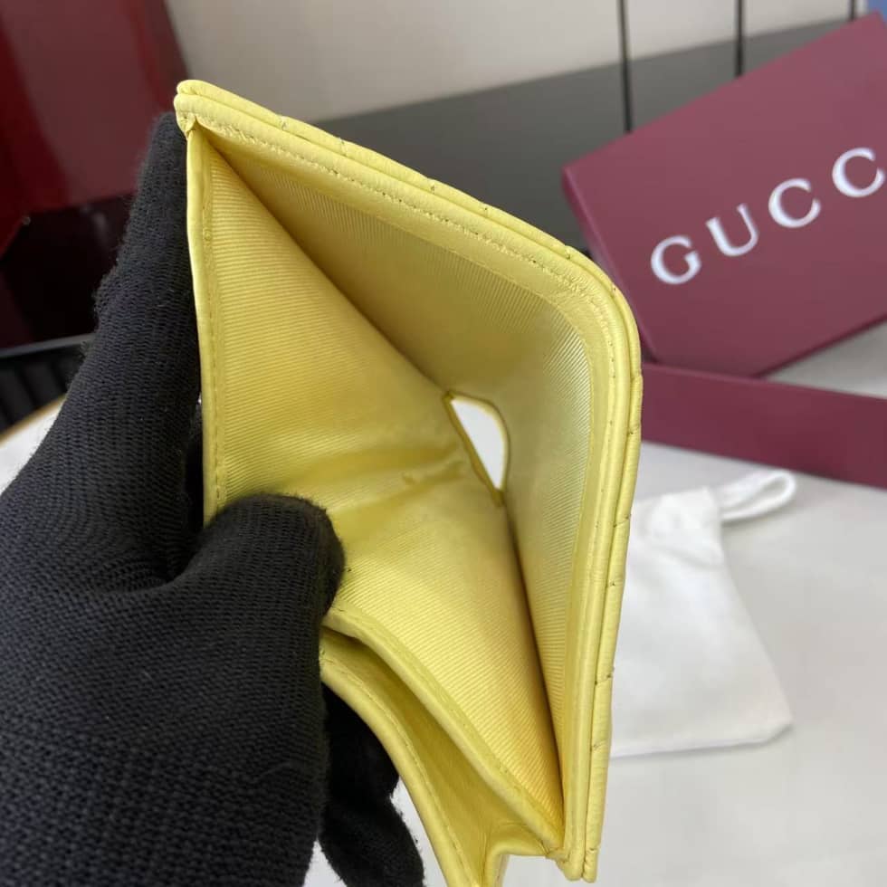 Gucci GG Marmont Yellow Bi-fold Wallet 466492_8_159379 Gucci GG Marmont Yellow Bi-fold Wallet 466492