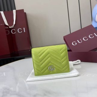 Gucci GG Marmont Green Bi-fold Wallet 466492