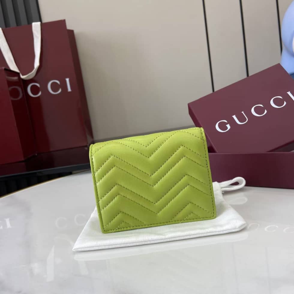 Gucci GG Marmont Green Bi-fold Wallet 466492_1_159389 Gucci GG Marmont Green Bi-fold Wallet 466492