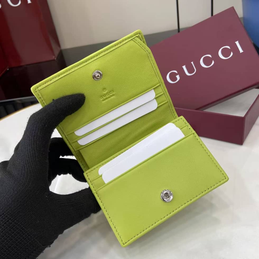 Gucci GG Marmont Green Bi-fold Wallet 466492_5_159389 Gucci GG Marmont Green Bi-fold Wallet 466492