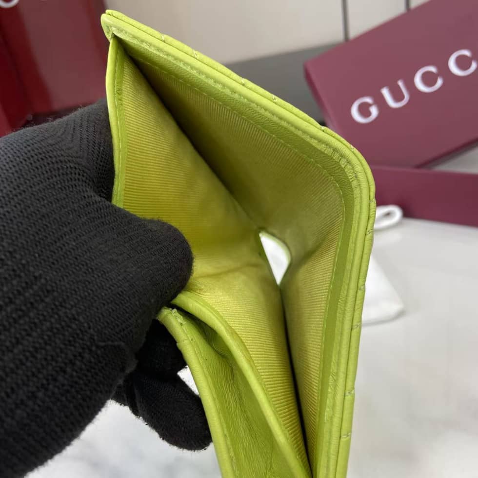 Gucci GG Marmont Green Bi-fold Wallet 466492_7_159389 Gucci GG Marmont Green Bi-fold Wallet 466492