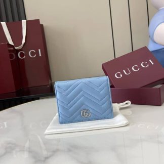 Gucci GG Marmont Light Blue Bi-fold Wallet 466492