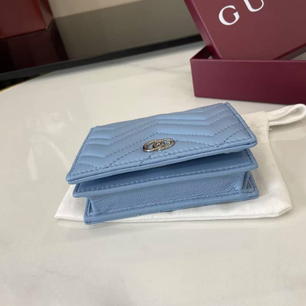 Gucci GG Marmont Light Blue Bi-fold Wallet 466492_3_159398 Gucci GG Marmont Light Blue Bi-fold Wallet 466492