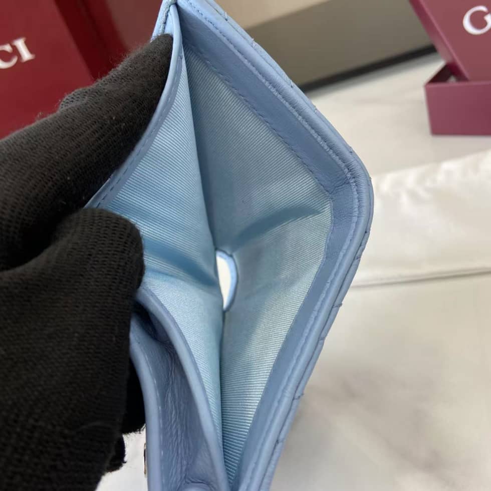 Gucci GG Marmont Light Blue Bi-fold Wallet 466492_8_159398 Gucci GG Marmont Light Blue Bi-fold Wallet 466492