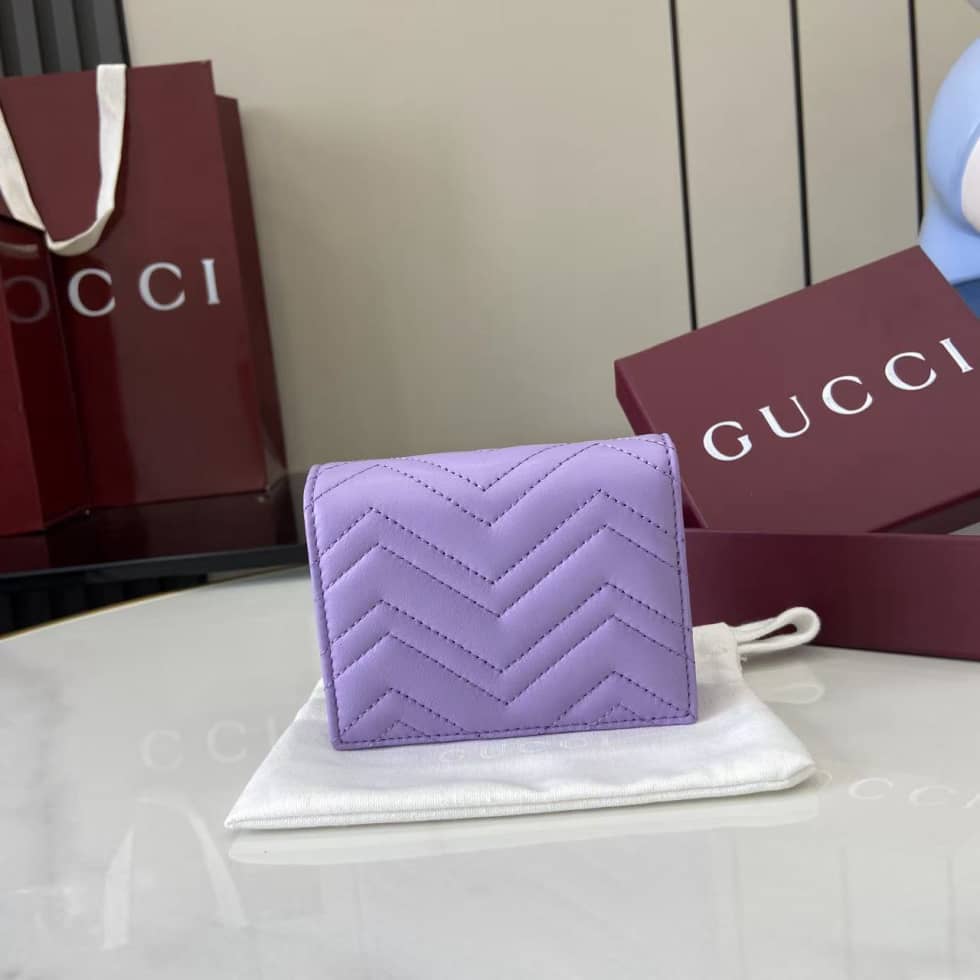 Gucci GG Marmont Light Purple Bi-fold Wallet_1_159408 Gucci GG Marmont Light Purple Bi-fold Wallet