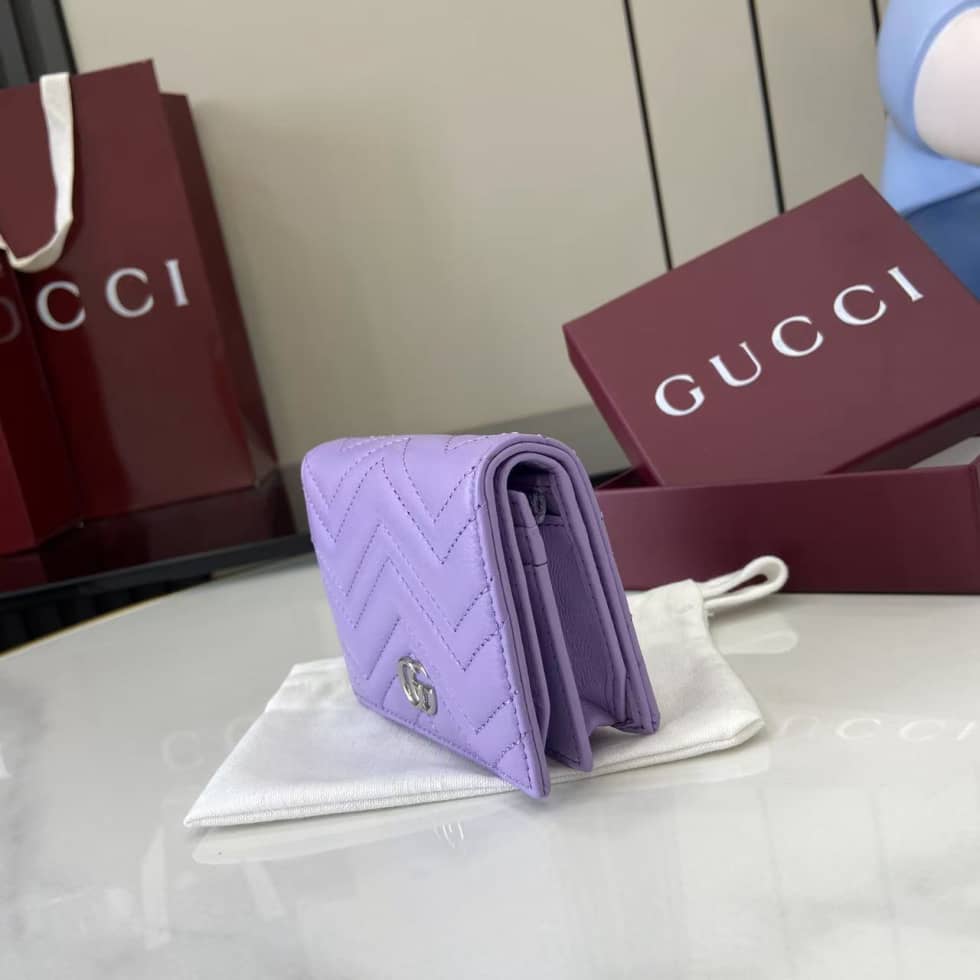 Gucci GG Marmont Light Purple Bi-fold Wallet_2_159408 Gucci GG Marmont Light Purple Bi-fold Wallet