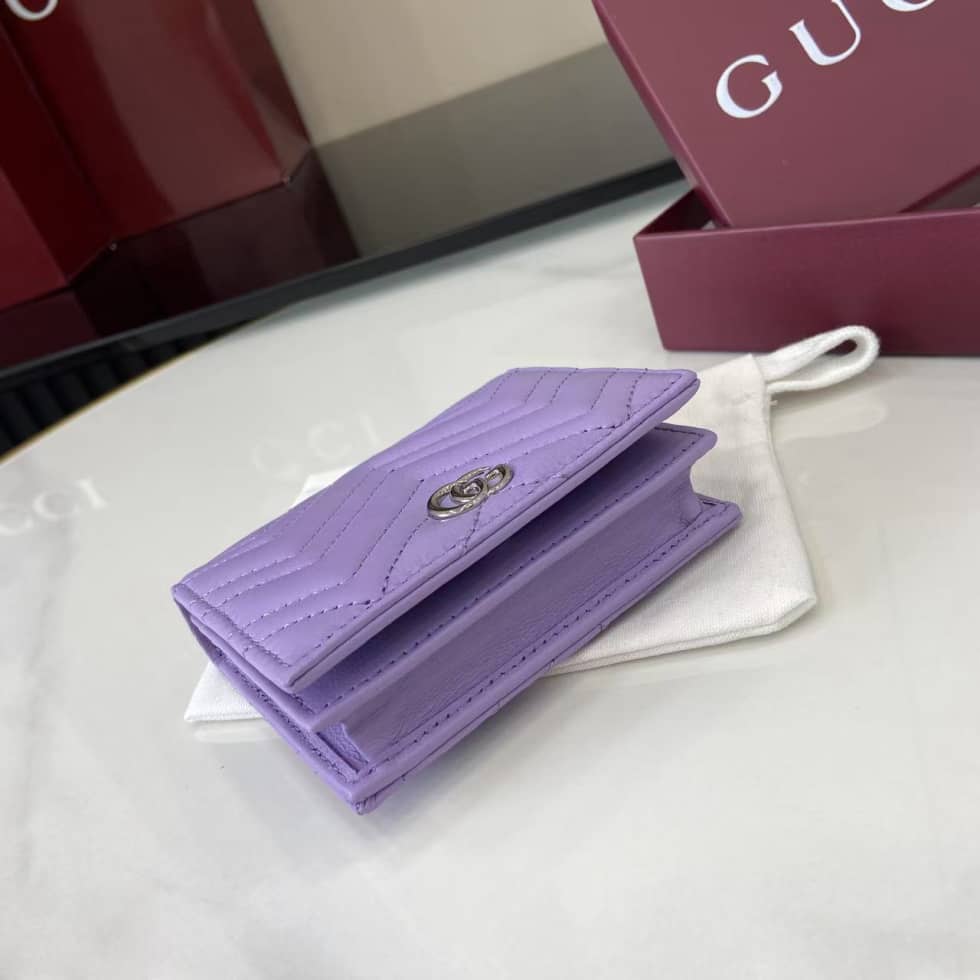 Gucci GG Marmont Light Purple Bi-fold Wallet_3_159408 Gucci GG Marmont Light Purple Bi-fold Wallet