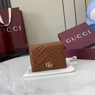Gucci GG Marmont Brown Bi-fold Wallet 466492