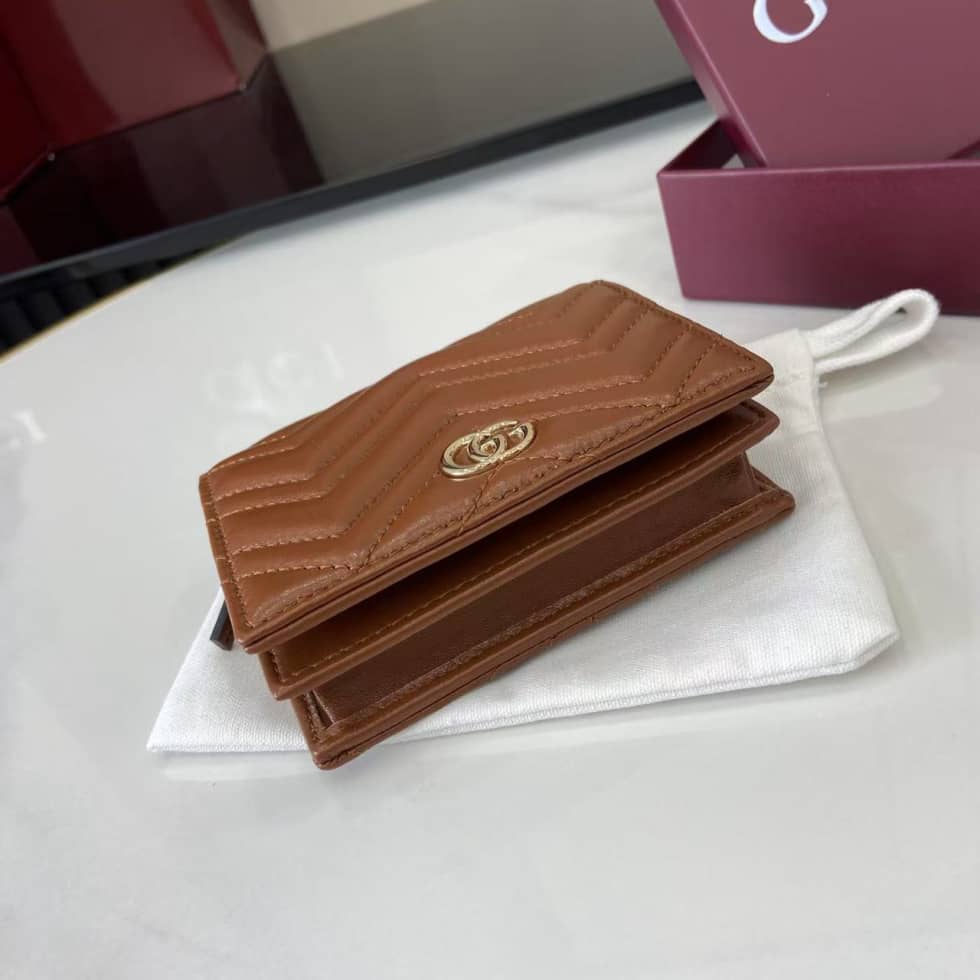 Gucci GG Marmont Brown Bi-fold Wallet 466492_3_159418 Gucci GG Marmont Brown Bi-fold Wallet 466492