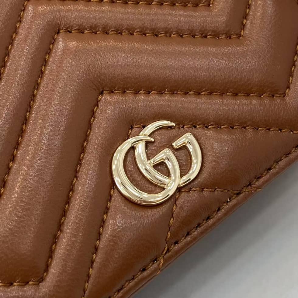 Gucci GG Marmont Brown Bi-fold Wallet 466492_4_159418 Gucci GG Marmont Brown Bi-fold Wallet 466492