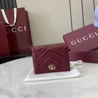 Gucci GG Marmont Red Bi-fold Wallet 466492
