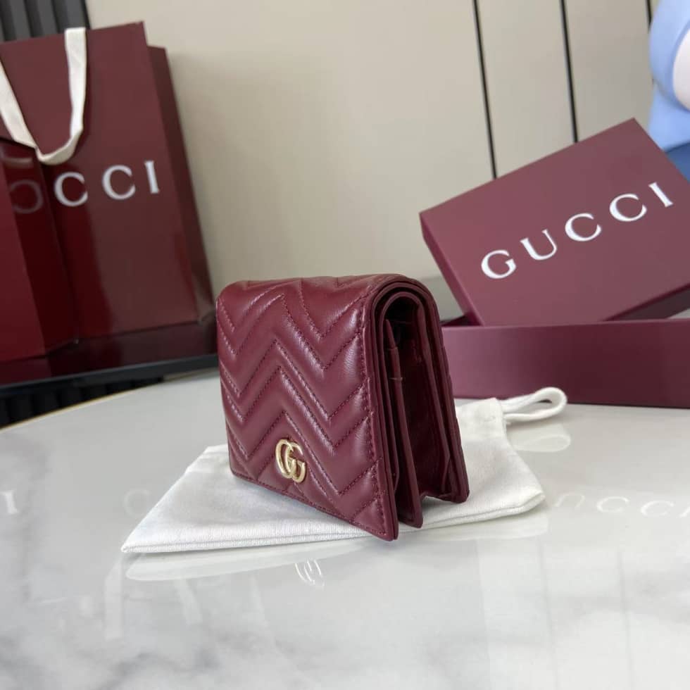 Gucci GG Marmont Red Bi-fold Wallet 466492_2_159428 Gucci GG Marmont Red Bi-fold Wallet 466492
