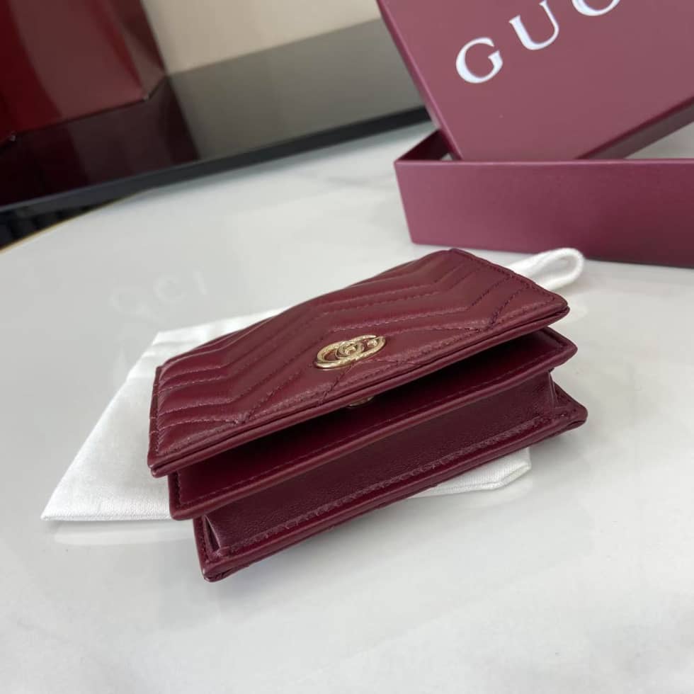 Gucci GG Marmont Red Bi-fold Wallet 466492_3_159428 Gucci GG Marmont Red Bi-fold Wallet 466492