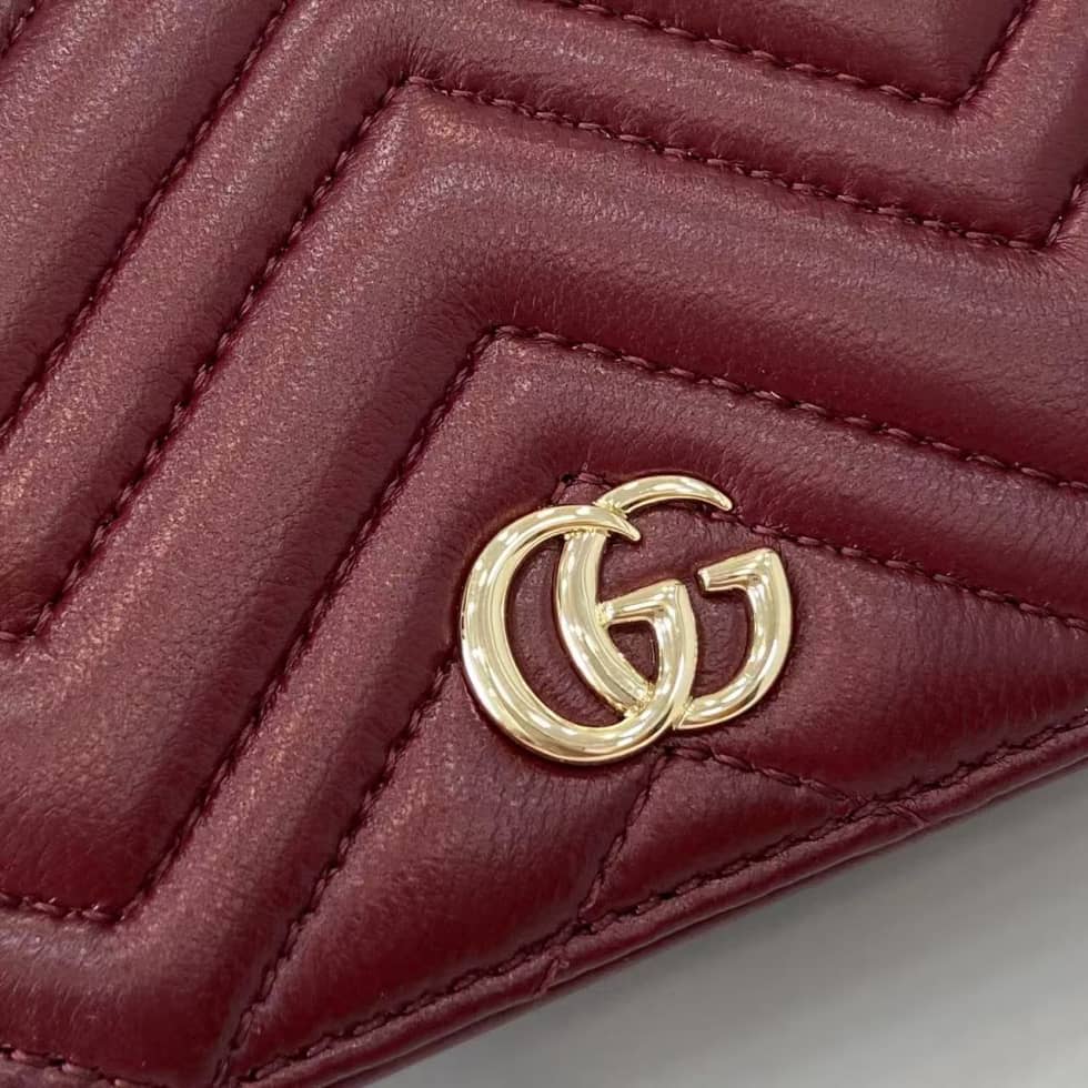 Gucci GG Marmont Red Bi-fold Wallet 466492_4_159428 Gucci GG Marmont Red Bi-fold Wallet 466492