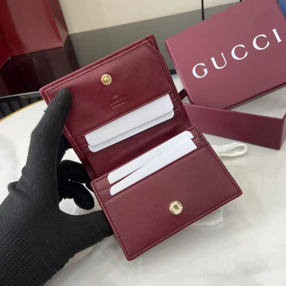 Gucci GG Marmont Red Bi-fold Wallet 466492_6_159428 Gucci GG Marmont Red Bi-fold Wallet 466492