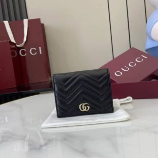 Gucci GG Marmont Black Bi-fold Wallet 466492