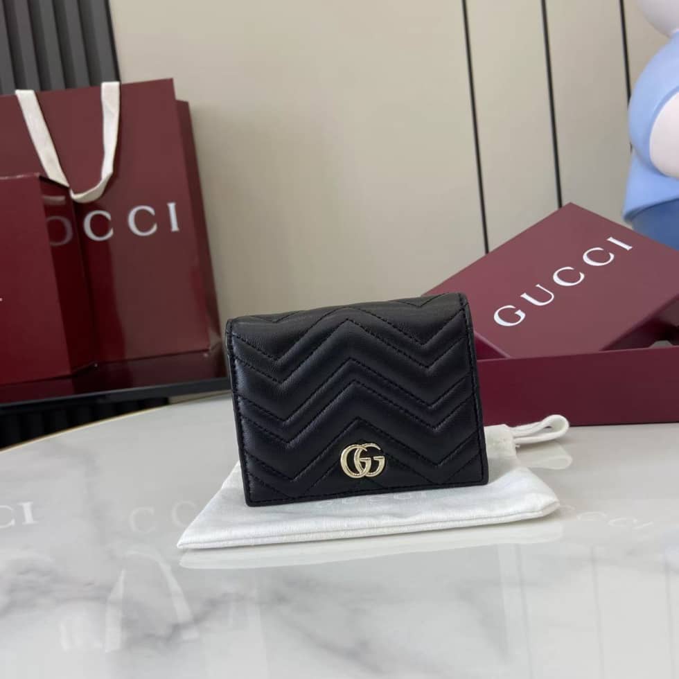 Gucci GG Marmont Black Bi-fold Wallet 466492_10_159438 Gucci GG Marmont Black Bi-fold Wallet 466492