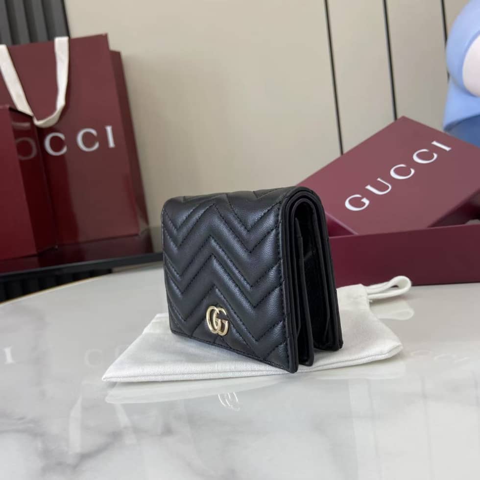 Gucci GG Marmont Black Bi-fold Wallet 466492_2_159438 Gucci GG Marmont Black Bi-fold Wallet 466492