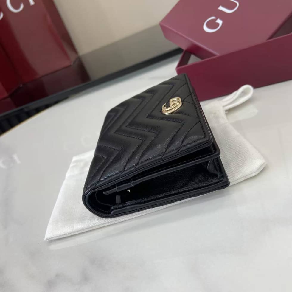 Gucci GG Marmont Black Bi-fold Wallet 466492_3_159438 Gucci GG Marmont Black Bi-fold Wallet 466492