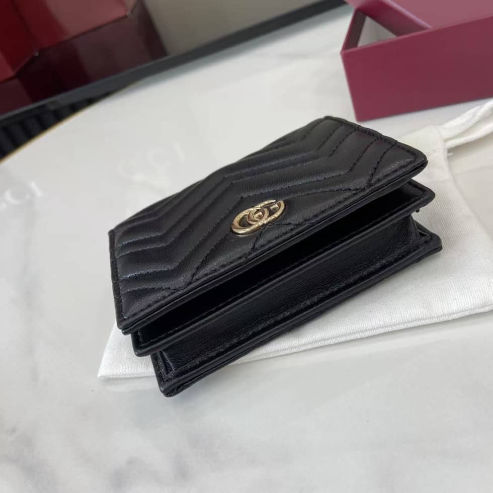 Gucci GG Marmont Black Bi-fold Wallet 466492_4_159438 Gucci GG Marmont Black Bi-fold Wallet 466492