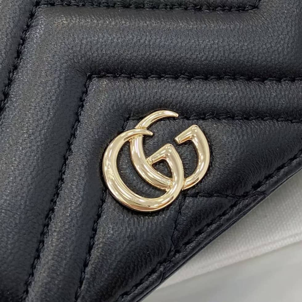 Gucci GG Marmont Black Bi-fold Wallet 466492_5_159438 Gucci GG Marmont Black Bi-fold Wallet 466492